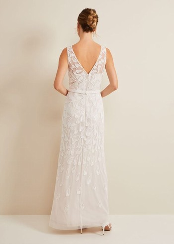 Phase Eight Ottilie Beaded Wedding Dress White Australia | XU6524389